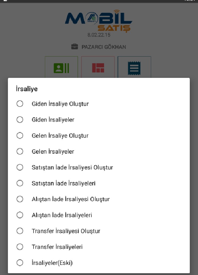 Giden İrsaliye Ekranı