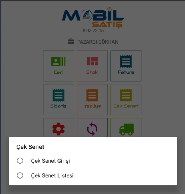 Çek Senet Ekranı