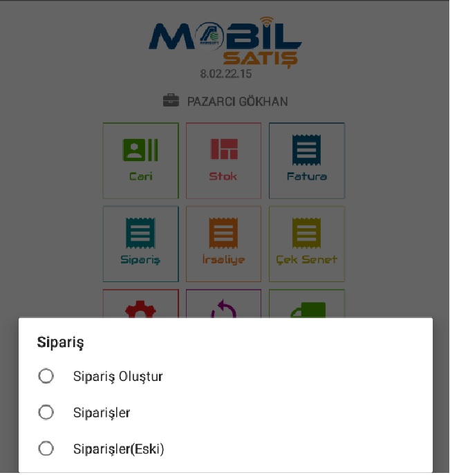 Sipariş Ekranı
